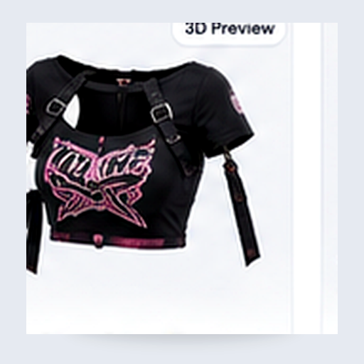 Y2K Star Crop Top Noir